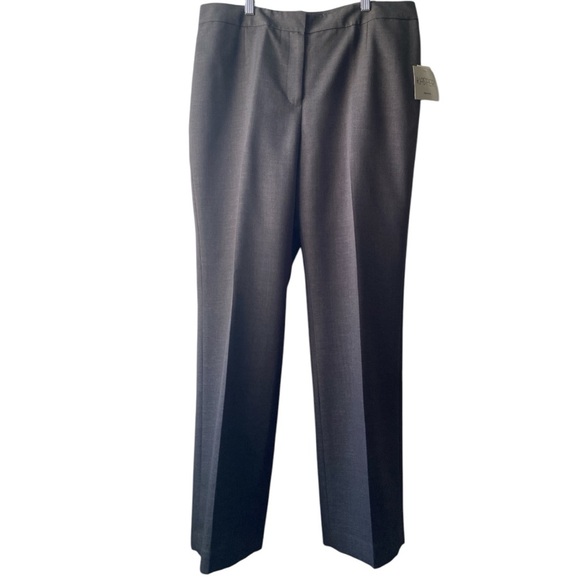 KASPER WOMEN’S CHARCOAL KATE CLASSIC FIT PANTS SIZE 10P - Picture 1 of 10